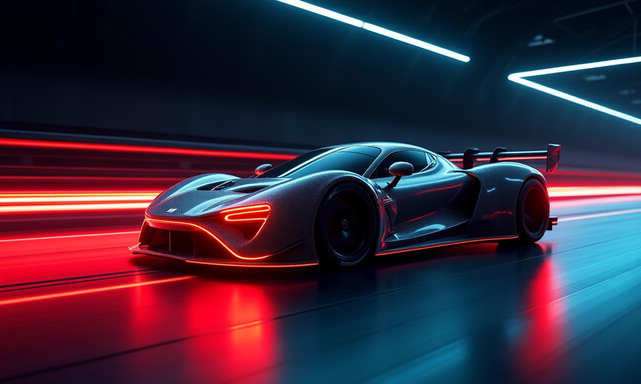Visualizzazione fluidodinamica su un'auto da corsa GT